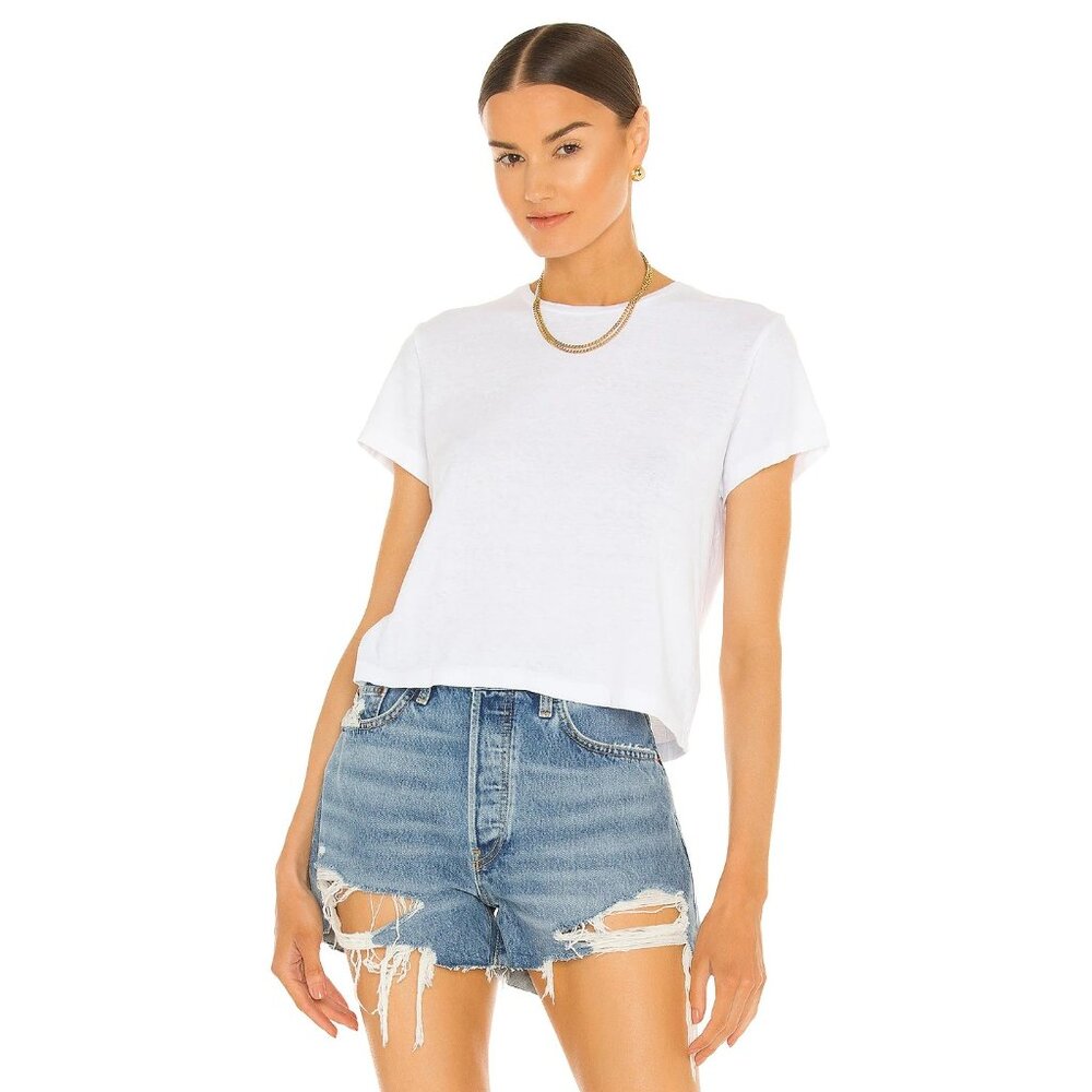 Nwt Re/Done X Hanes Optic White Oversized Tee Sz … - image 1
